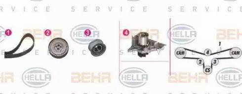 BEHR HELLA Service 8MP 376 810-811 - Pompe à eau + kit de courroie de distribution cwaw.fr