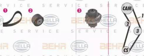 BEHR HELLA Service 8MP 376 810-881 - Pompe à eau + kit de courroie de distribution cwaw.fr