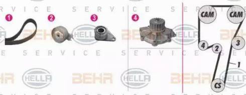 BEHR HELLA Service 8MP 376 810-831 - Pompe à eau + kit de courroie de distribution cwaw.fr