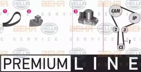 BEHR HELLA Service 8MP 376 810-871 - Pompe à eau + kit de courroie de distribution cwaw.fr