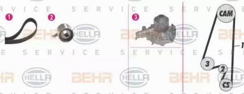 BEHR HELLA Service 8MP 376 811-891 - Pompe à eau + kit de courroie de distribution cwaw.fr