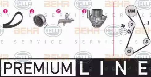 BEHR HELLA Service 8MP 376 811-841 - Pompe à eau + kit de courroie de distribution cwaw.fr