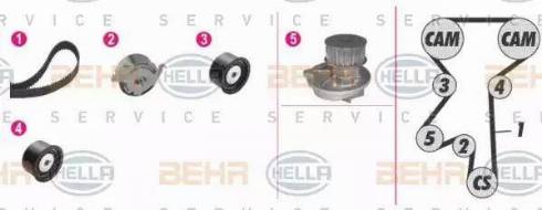 BEHR HELLA Service 8MP 376 811-801 - Pompe à eau + kit de courroie de distribution cwaw.fr