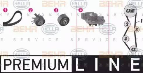 BEHR HELLA Service 8MP 376 811-881 - Pompe à eau + kit de courroie de distribution cwaw.fr