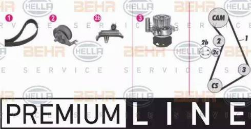 BEHR HELLA Service 8MP 376 811-821 - Pompe à eau + kit de courroie de distribution cwaw.fr