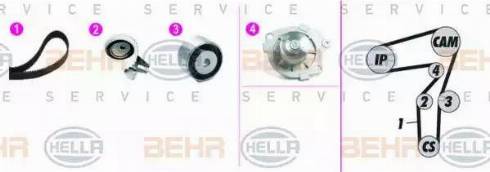 BEHR HELLA Service 8MP 376 818-841 - Pompe à eau + kit de courroie de distribution cwaw.fr