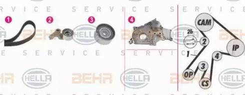 BEHR HELLA Service 8MP 376 813-851 - Pompe à eau + kit de courroie de distribution cwaw.fr