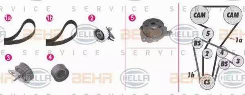 BEHR HELLA Service 8MP 376 813-801 - Pompe à eau + kit de courroie de distribution cwaw.fr