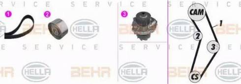 BEHR HELLA Service 8MP 376 813-881 - Pompe à eau + kit de courroie de distribution cwaw.fr