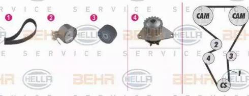 BEHR HELLA Service 8MP 376 813-831 - Pompe à eau + kit de courroie de distribution cwaw.fr