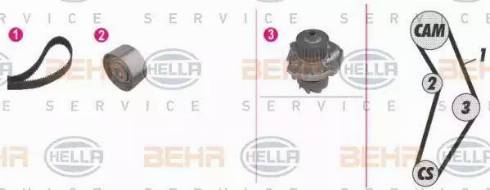 BEHR HELLA Service 8MP 376 813-871 - Pompe à eau + kit de courroie de distribution cwaw.fr