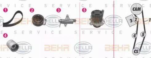 BEHR HELLA Service 8MP 376 812-891 - Pompe à eau + kit de courroie de distribution cwaw.fr