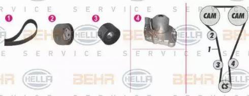 BEHR HELLA Service 8MP 376 812-851 - Pompe à eau + kit de courroie de distribution cwaw.fr