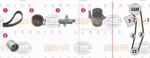 BEHR HELLA Service 8MP 376 812-881 - Pompe à eau + kit de courroie de distribution cwaw.fr