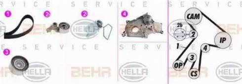 BEHR HELLA Service 8MP 376 817-861 - Pompe à eau + kit de courroie de distribution cwaw.fr