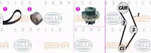 BEHR HELLA Service 8MP 376 817-801 - Pompe à eau + kit de courroie de distribution cwaw.fr