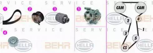 BEHR HELLA Service 8MP 376 817-831 - Pompe à eau + kit de courroie de distribution cwaw.fr