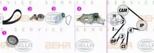 BEHR HELLA Service 8MP 376 817-871 - Pompe à eau + kit de courroie de distribution cwaw.fr