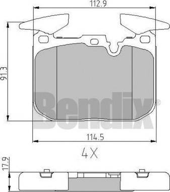 BENDIX 510996 - Kit de plaquettes de frein, frein à disque cwaw.fr