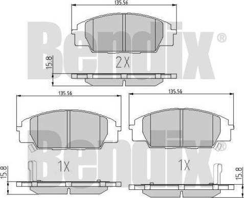 BENDIX 510991 - Kit de plaquettes de frein, frein à disque cwaw.fr