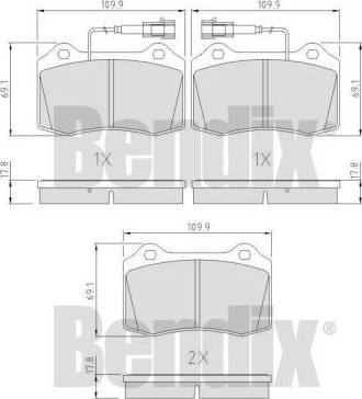 BENDIX 510998 - Kit de plaquettes de frein, frein à disque cwaw.fr