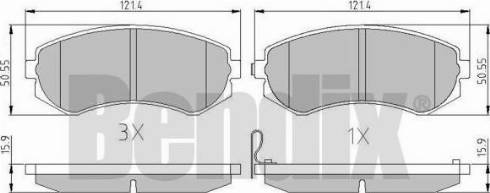 BENDIX 510944 - Kit de plaquettes de frein, frein à disque cwaw.fr