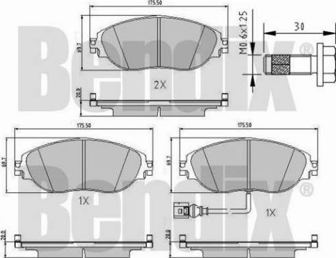 BENDIX 510947 - Kit de plaquettes de frein, frein à disque cwaw.fr