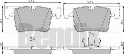 BENDIX 510950 - Kit de plaquettes de frein, frein à disque cwaw.fr