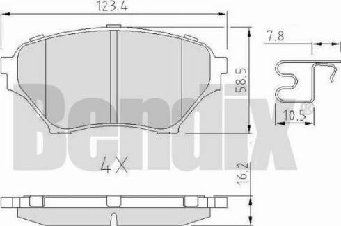 BENDIX 510951 - Kit de plaquettes de frein, frein à disque cwaw.fr