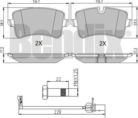 BENDIX 510952 - Kit de plaquettes de frein, frein à disque cwaw.fr