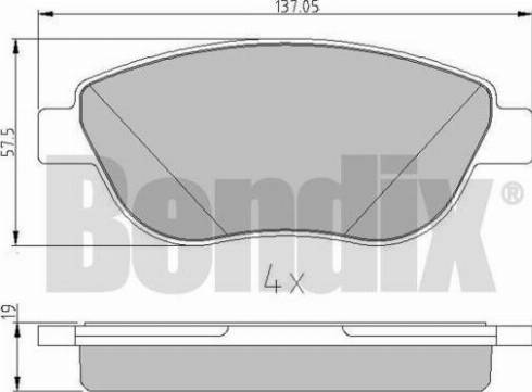 BENDIX 510961 - Kit de plaquettes de frein, frein à disque cwaw.fr