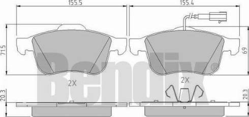 BENDIX 510905 - Kit de plaquettes de frein, frein à disque cwaw.fr