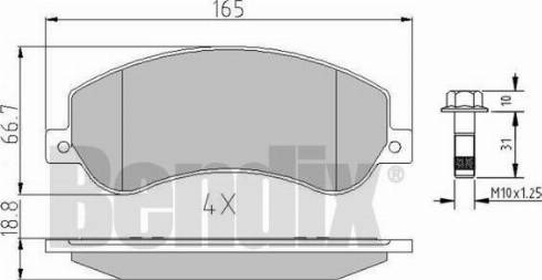 BENDIX 510911 - Kit de plaquettes de frein, frein à disque cwaw.fr