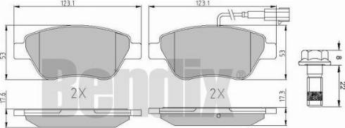 BENDIX 510912 - Kit de plaquettes de frein, frein à disque cwaw.fr