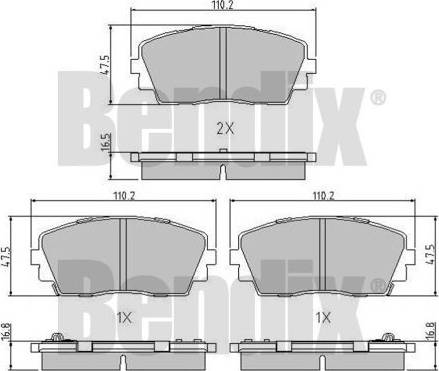 BENDIX 510984 - Kit de plaquettes de frein, frein à disque cwaw.fr