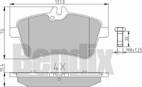 BENDIX 510985 - Kit de plaquettes de frein, frein à disque cwaw.fr