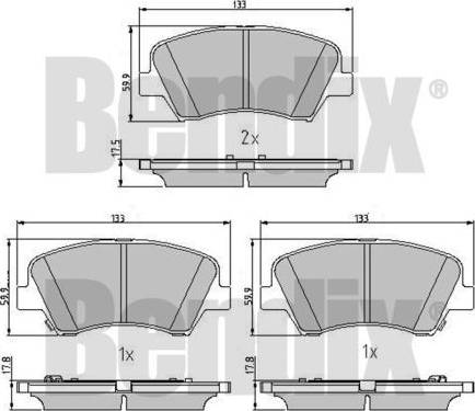 BENDIX 510980 - Kit de plaquettes de frein, frein à disque cwaw.fr