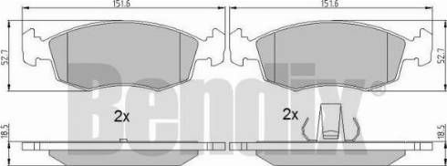 BENDIX 510939 - Kit de plaquettes de frein, frein à disque cwaw.fr