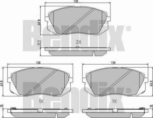 BENDIX 510921 - Kit de plaquettes de frein, frein à disque cwaw.fr