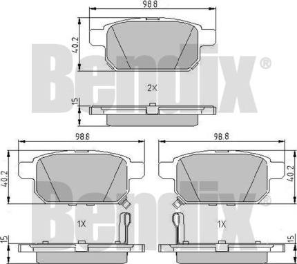 BENDIX 510923 - Kit de plaquettes de frein, frein à disque cwaw.fr