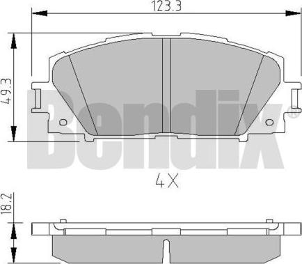 BENDIX 510498 - Kit de plaquettes de frein, frein à disque cwaw.fr