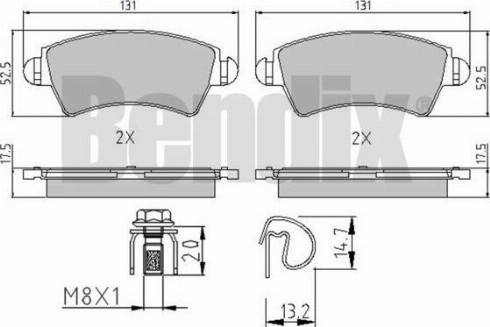 BENDIX 510448 - Kit de plaquettes de frein, frein à disque cwaw.fr