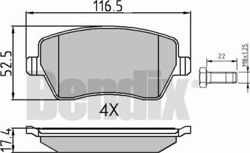 BENDIX 510459 - Kit de plaquettes de frein, frein à disque cwaw.fr