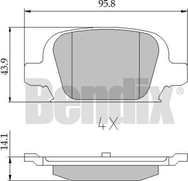 BENDIX 510450 - Kit de plaquettes de frein, frein à disque cwaw.fr