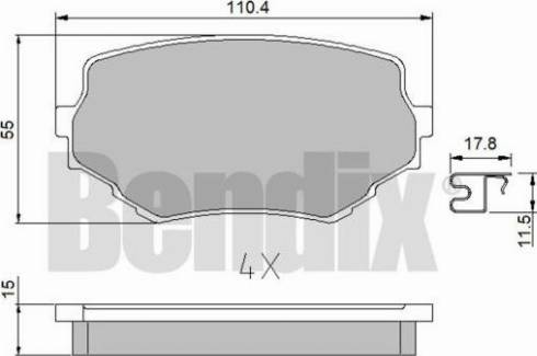 BENDIX 510451 - Kit de plaquettes de frein, frein à disque cwaw.fr