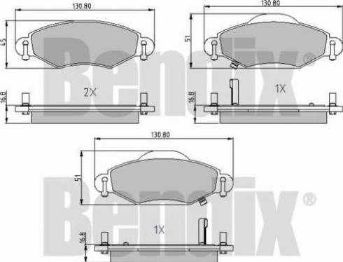 BENDIX 510452 - Kit de plaquettes de frein, frein à disque cwaw.fr