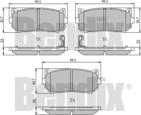 BENDIX 510469 - Kit de plaquettes de frein, frein à disque cwaw.fr