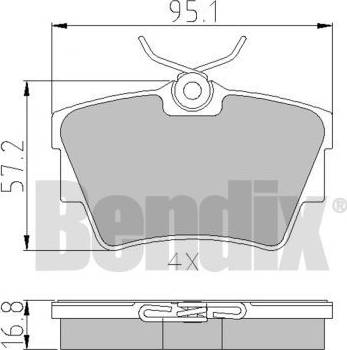 BENDIX 510404 - Kit de plaquettes de frein, frein à disque cwaw.fr