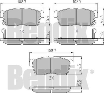 BENDIX 510406 - Kit de plaquettes de frein, frein à disque cwaw.fr