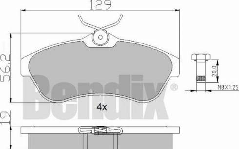 BENDIX 510408 - Kit de plaquettes de frein, frein à disque cwaw.fr